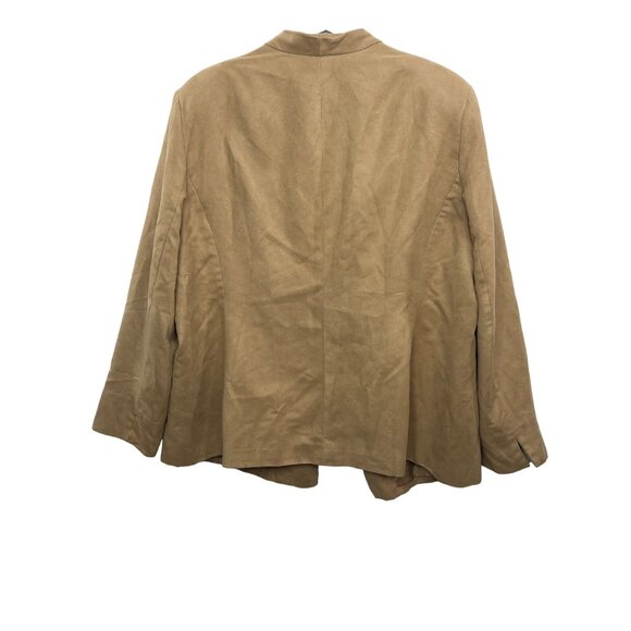 Investments Faux Suede Open Front Blazer Size 20W Tan - Picture 9 of 12